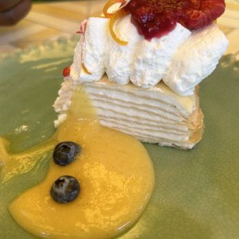 The Bungalow Kitchen - 10 layer lemon cake deliciously garnished! - New American Near Me - Tiburon, California The Bungalow Kitchen - 10 layer lemon cake deliciously garnished! - New American Near Me - Tiburon, California