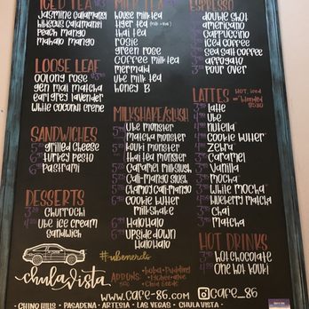 Cafe 86 - Menu - Desserts Near Me - Chula Vista, California
