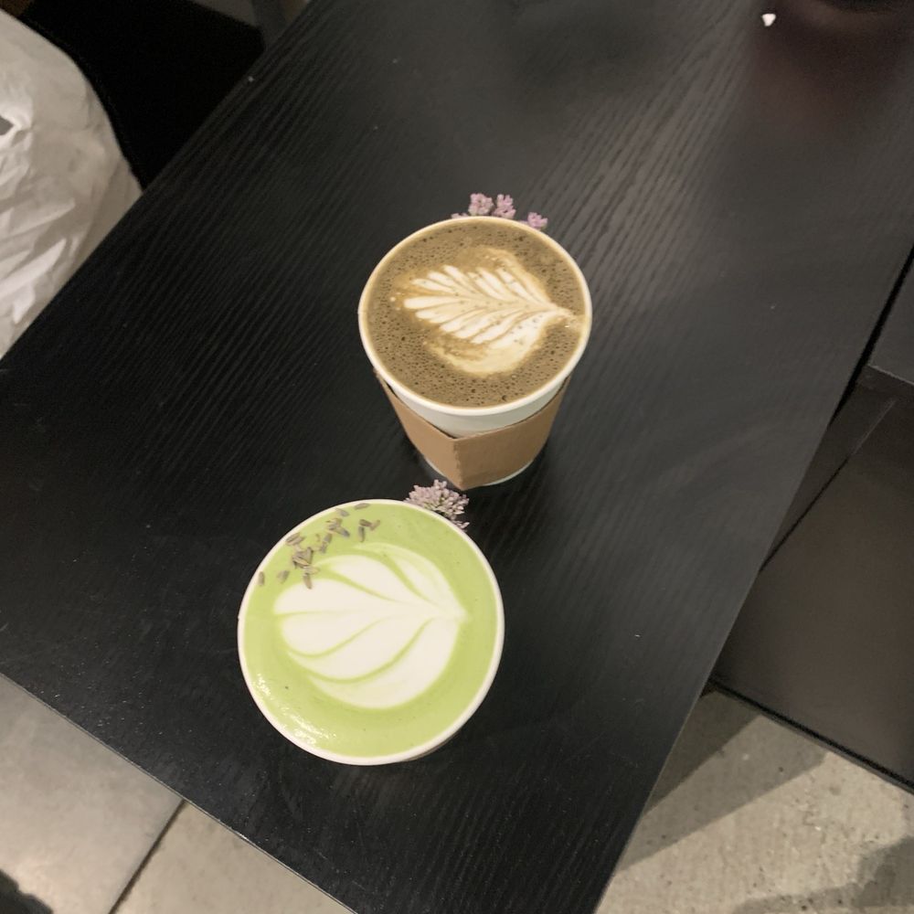 Bloomsgiving - Matcha and hojicha latte - Florists Near Me - Redwood City, California