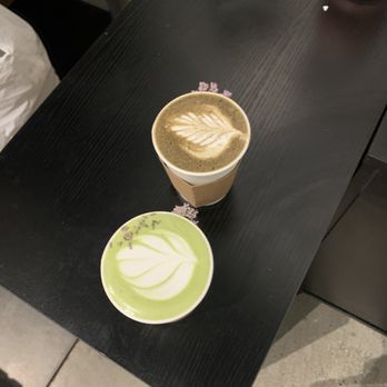 Bloomsgiving - Matcha and hojicha latte - Florists Near Me - Redwood City, California