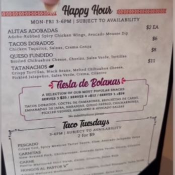 Mi Vida - Happy Hour food menu - Mexican Near Me - Washington, DC, District of Columbia
