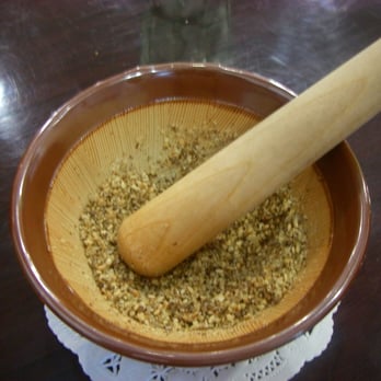Yoko - Grounding your perella (?) seeds - Japanese Near Me - Buena Park, California