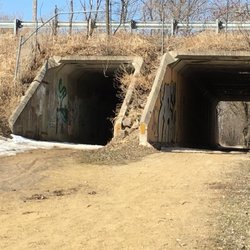 Luce Line State Trail - Double bridge for snowmobiles on the Long Lake section.