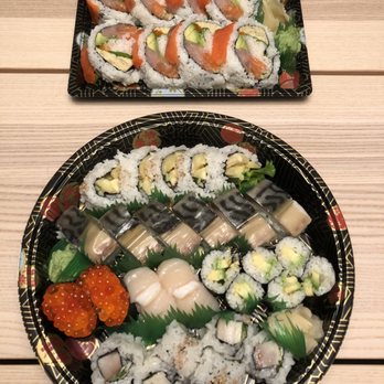 Sushi Bar Kilala - Avocado roll, yam roll, negi saba shiso roll, ebi battera, ikura and scallop nigiri - Sushi Bars Near Me - Burnaby, British Columbia Sushi Bar Kilala - Avocado roll, yam roll, negi saba shiso roll, ebi battera, ikura and scallop nigiri - Sushi Bars Near Me - Burnaby, British Columbia