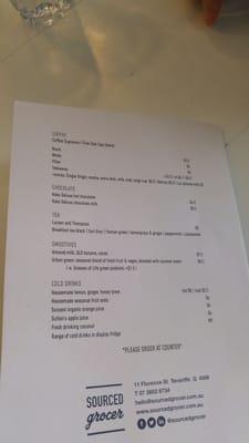 Menu photo 1 Sourced Grocer Teneriffe, QLD Menu photo 1 Sourced Grocer Teneriffe, QLD