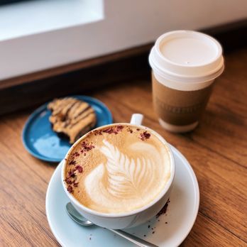Pilot Project Brewing - Logan Square - Parisian Rose Latte! And half eaten Samoa cake - Breweries Near Me - Chicago, Illinois