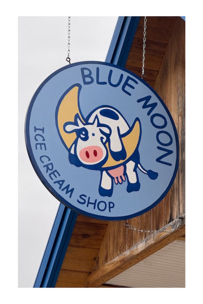 Blue Moon Ice Cream Shop Logo