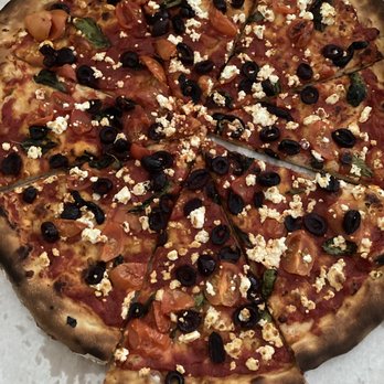Village Bakery - Greek pizza. no sign of peppers or onions. Only cherry tomatoes and basic black olives (not kalamata) - Bakeries Near Me - Davis, California