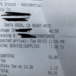 The Mailroom Shipping & Business Center - What they charged me