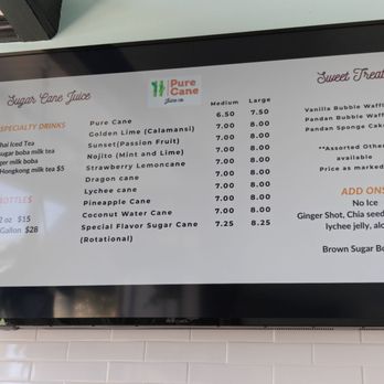 Pure Cane Juice - Menu - June 2026 - Juice Bars & Smoothies Near Me - San Francisco, California
