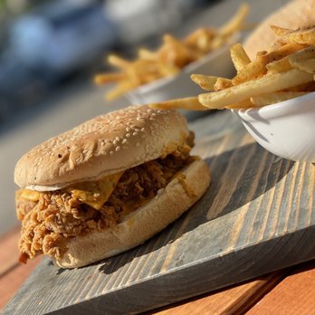 Lados - Chicken burger with Lados fries - Halal Near Me - Sunnyvale, California Lados - Chicken burger with Lados fries - Halal Near Me - Sunnyvale, California