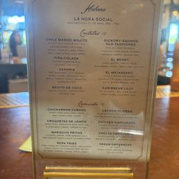 Happy hour menu