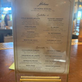 Habana - Happy hour menu - Cuban Near Me - Irvine, California
