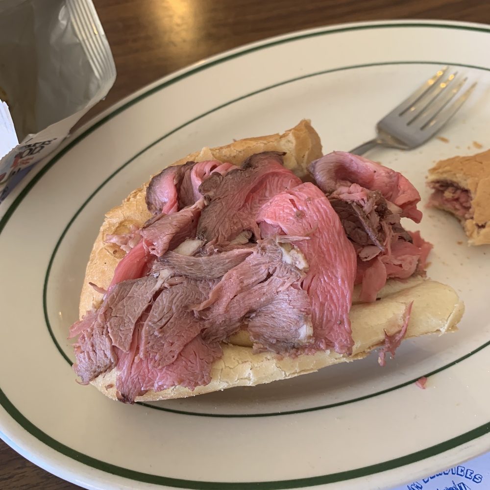 Roast beef grinder with beef only.