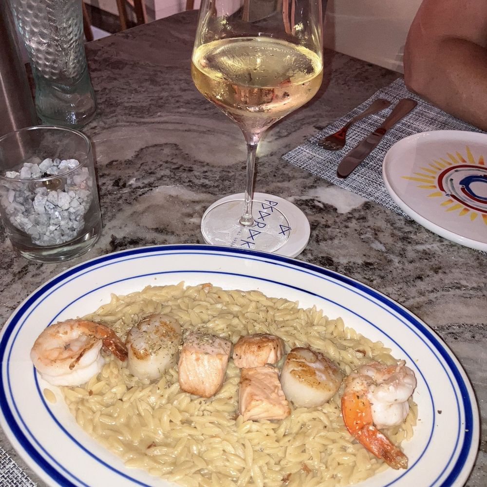Psaraki - Seafood over creamy orzo - Greek Near Me - Brooklyn, New York Psaraki - Seafood over creamy orzo - Greek Near Me - Brooklyn, New York