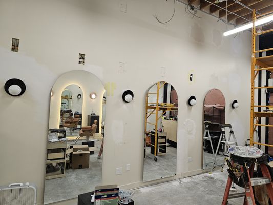 Nail Salon Remodel - We had the fortune of meeting a business owner of a nail salon who planned a remodel. We we went in per their plan and ran a new light circuit that was also tied into a smart hub so the owner could ensure the lights were turned off even if she wasn't there. Ran new outlets for the work stations as well, and powers up lights for the mirrors too. In the end, the finished their project and opened on time! Nail Salon Remodel - We had the fortune of meeting a business owner of a nail salon who planned a remodel. We we went in per their plan and ran a new light circuit that was also tied into a smart hub so the owner could ensure the lights were turned off even if she wasn't there. Ran new outlets for the work stations as well, and powers up lights for the mirrors too. In the end, the finished their project and opened on time!
