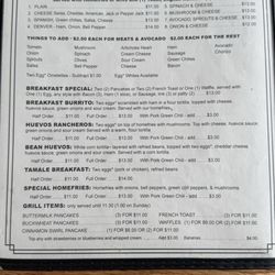 Two Rivers Cafe - Menu Sept 2025 breakfast