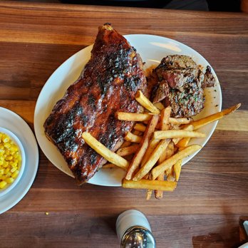 Cheddar's Scratch Kitchen - Top Sirloin Steak half a rack of ribs. Fries and corn - American Near Me - Morristown, Tennessee Cheddar's Scratch Kitchen - Top Sirloin Steak half a rack of ribs. Fries and corn - American Near Me - Morristown, Tennessee