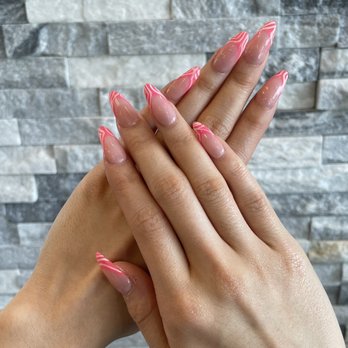 Levue Nails & Spa - full set with french tips and nail art done by Jenny! - Nail Salons Near Me - Bellevue, Washington