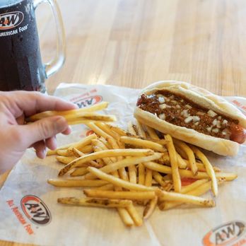 A&W Restaurant - Coney Dog, Fries, and a frosty mug of A&W Root Beer - Burgers Near Me - Rock Hill, South Carolina A&W Restaurant - Coney Dog, Fries, and a frosty mug of A&W Root Beer - Burgers Near Me - Rock Hill, South Carolina