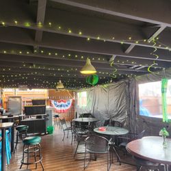 Gustos Bar & Grill - Part of the beer garden enclosed for the winter!