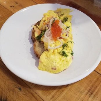 Threefold Cafe - Salmon Scramble - Breakfast & Brunch Near Me - Coral Gables, Florida Threefold Cafe - Salmon Scramble - Breakfast & Brunch Near Me - Coral Gables, Florida