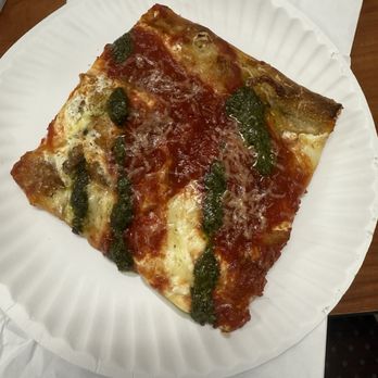 Austin Street Pizza - Pesto margarita slice - Pizza Near Me - Forest Hills, New York Austin Street Pizza - Pesto margarita slice - Pizza Near Me - Forest Hills, New York