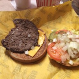 Half eaten burger served as fresh!