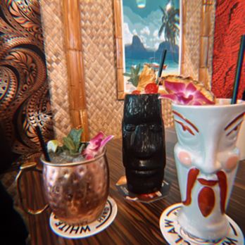Chief’s Da Tiki Bar - Jewel's Maui Mule, [I can't remember], LapuLapu - Tiki Bars Near Me - Bonita, California