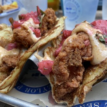 Treylor Park - Chicken & Pancake Tacos - New American Near Me - Savannah, Georgia Treylor Park - Chicken & Pancake Tacos - New American Near Me - Savannah, Georgia