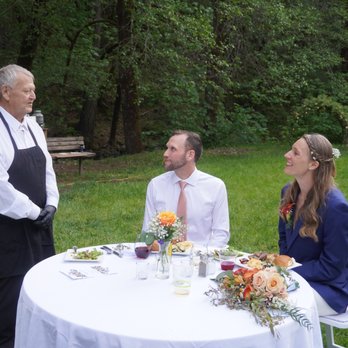 The Sierra's Table - Bride and Groom, with pitmaster, Tim from The Sierra Table - Caterers Near Me