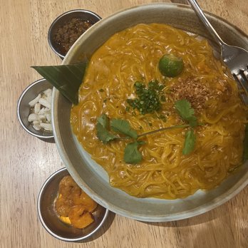 Sarsa Kitchen + Bar - Noodles with garnish option of squid/ shrimp/ longanisa/ checharon - Filipino Near Me - Makati, NCR