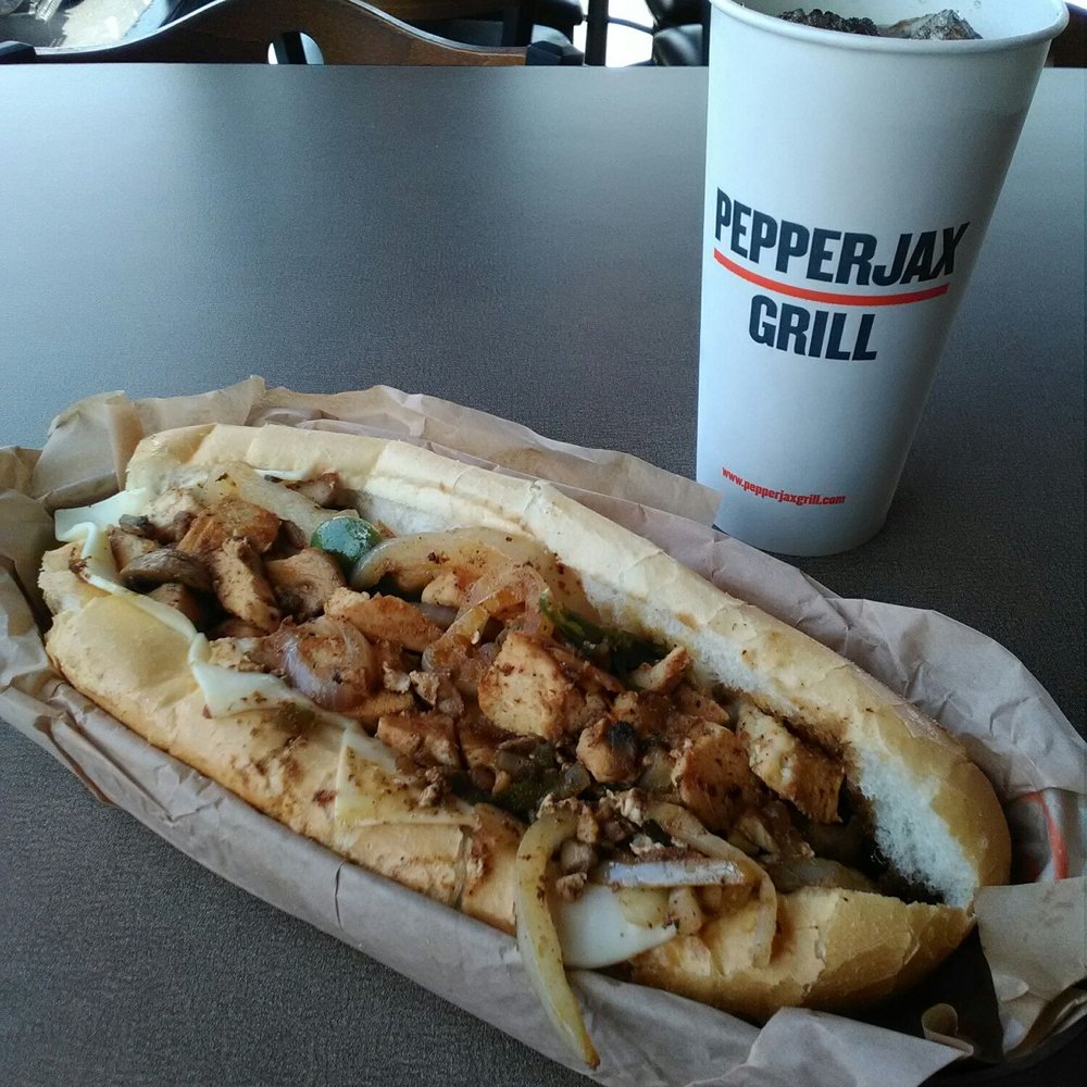 Chicken cheesesteak. Good, but go with the light seasoning option.