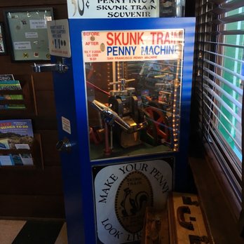 Skunk Train - Pressed penny machine still works! - Tours Near Me - Fort Bragg, California