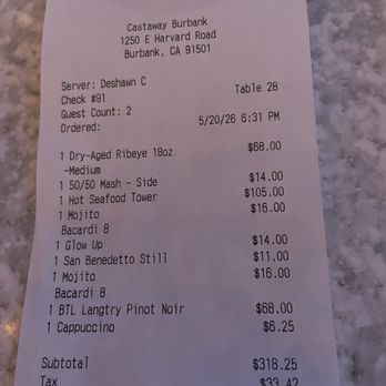 Castaway Burbank - Bill - Bars Near Me - Burbank, California