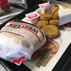 Western bacon and fried zucchini