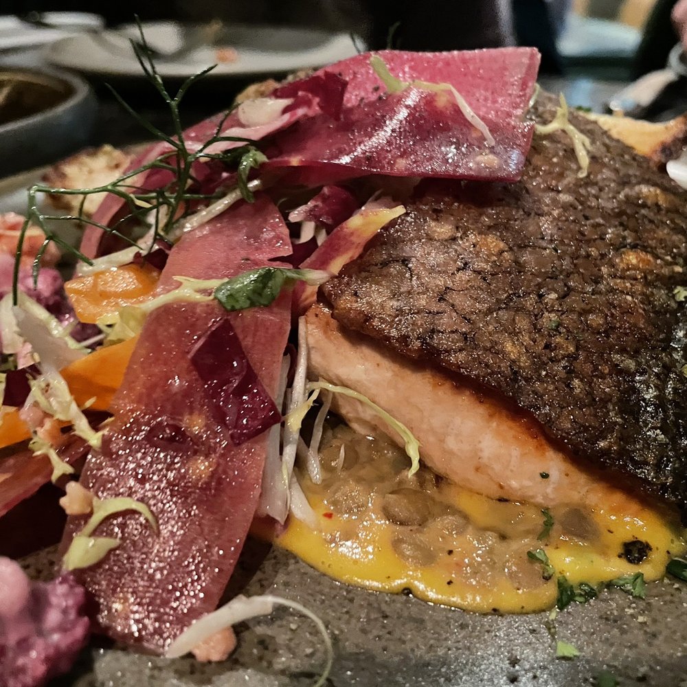 Handle - Fish special. Salmon with turnip and cauliflower salad over green curry lentils. Superb! - New American Near Me - Park City, Utah Handle - Fish special. Salmon with turnip and cauliflower salad over green curry lentils. Superb! - New American Near Me - Park City, Utah