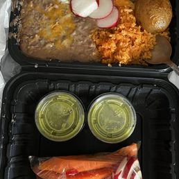 Burrito Mojado with chile relleno.