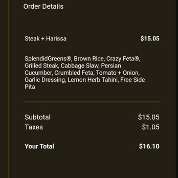 CAVA - My receipt - Mediterranean Near Me - Winston-salem, North Carolina