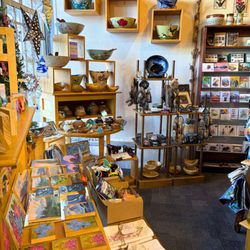 We've got beautiful handpainted bowls (from Kodiak) wood blocks by Studio Girard and tons of cards designed by Alaskans.