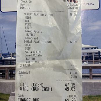 Willie Jewell's Old School Bar-B-Q - Copy of our receipt. - Barbeque Near Me - Yulee, Florida Willie Jewell's Old School Bar-B-Q - Copy of our receipt. - Barbeque Near Me - Yulee, Florida