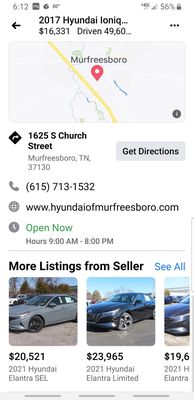 Murfreesboro Hyundai 1625 S Church St Murfreesboro Tn Auto Dealers Mapquest