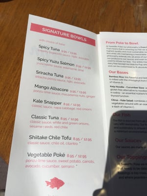 Menu photo 5 Sweetfin Poke Santa Monica Santa Monica, CA