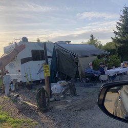 Washington State Fair RV Park - Campground Host site covered with nasty tarps