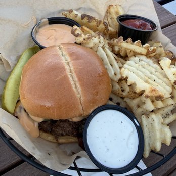 Pickle Palace - Beer cheeseburger and waffle fries - Pickleball Near Me - Cedar Rapids, Iowa Pickle Palace - Beer cheeseburger and waffle fries - Pickleball Near Me - Cedar Rapids, Iowa