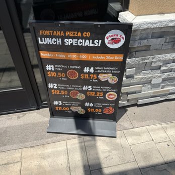 Fontana Pizza - Lunch special menu - Pizza Near Me - Fontana, California Fontana Pizza - Lunch special menu - Pizza Near Me - Fontana, California