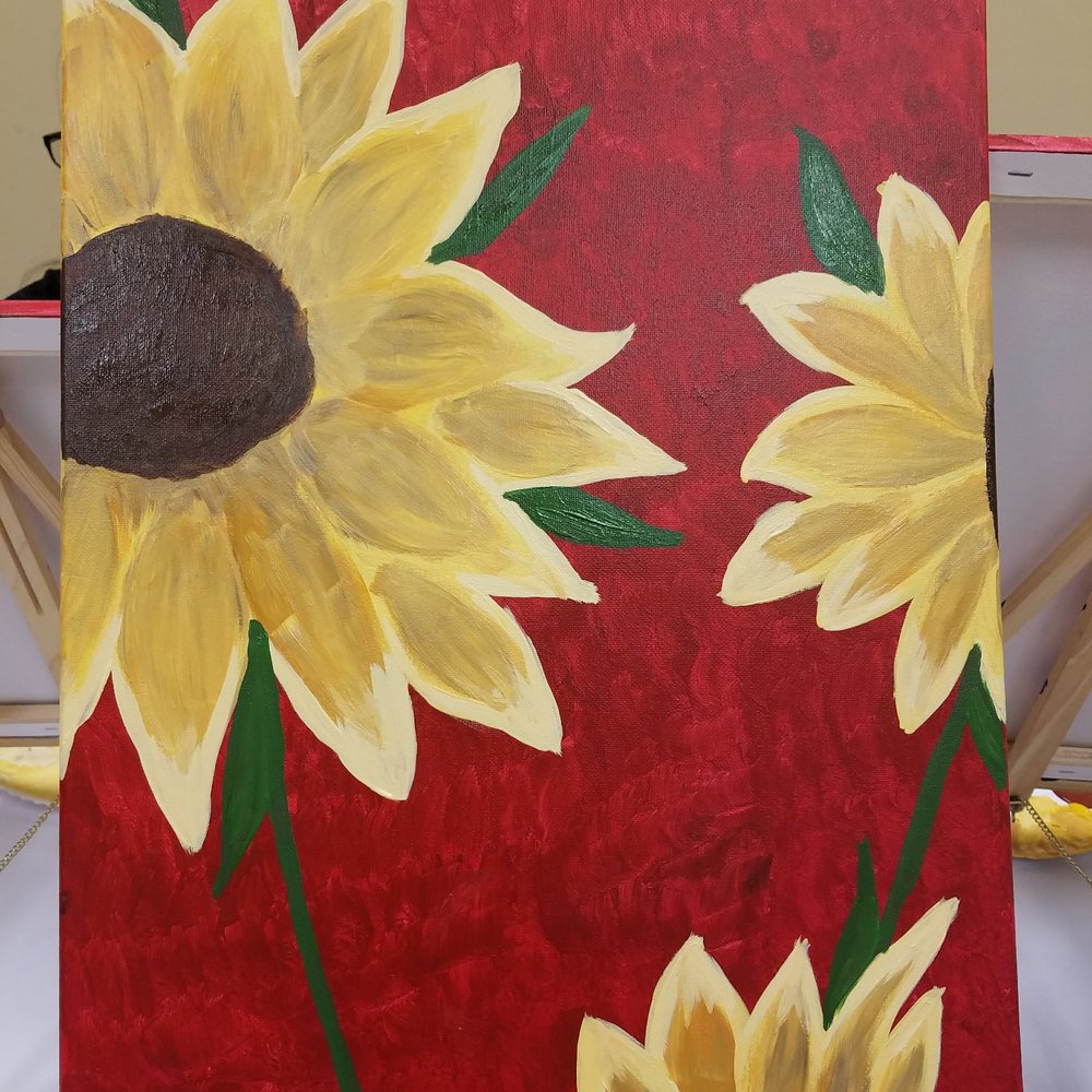 Sunflowers on Red. Sunflowers on Red.