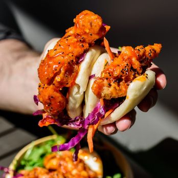 For Five Coffee Roasters - Korean chicken bao buns // @NOMTASTICFOODS - Coffee Roasteries Near Me - Arlington, Virginia