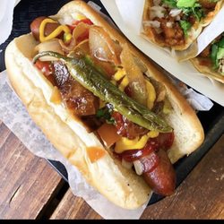 Bacon Wrapped Hot Dogs - Tijuana bacon wrapped dawg !