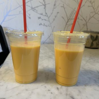 Taj Indian Cuisine - Our mango lassis at home - Indian Near Me - Boulder, Colorado